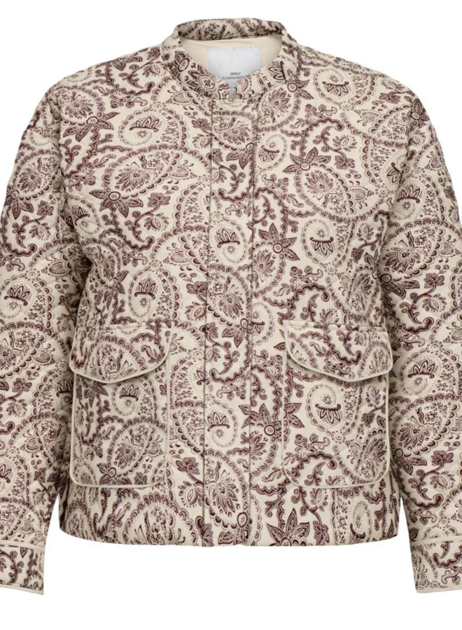 CARHALLIE QUILTED JACKET OTW Egret/ZINFANDEL