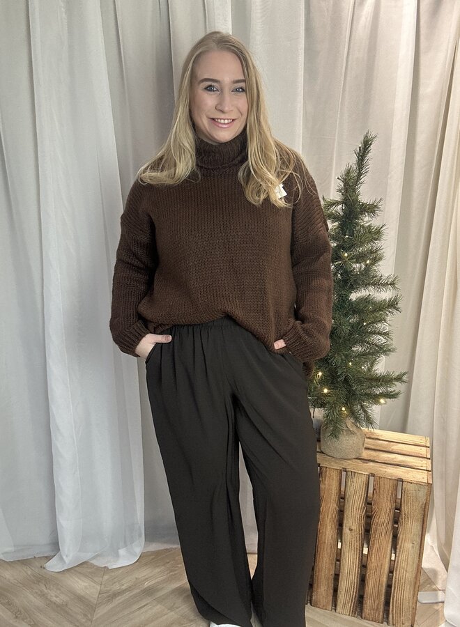 VMCALVA H/W WIDE PANT WVN GA EXP CUR Chocolate torte