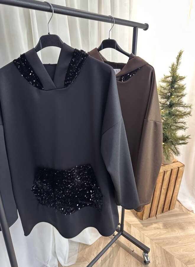 Hoodie glitter (meerdere kleuren)