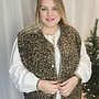 PCKATTY TEDDY VEST BC QX Tannin/Leopard