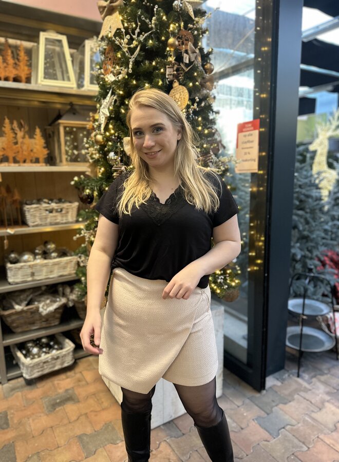 CARNICKY LIFE CAPSLEEVE V-NEKC TOP JRS Black