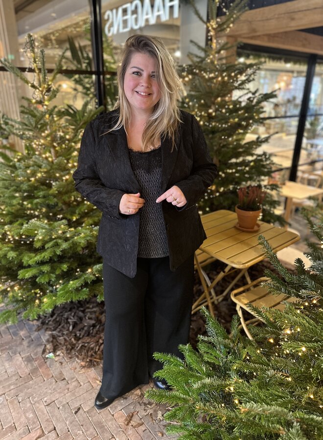 VMCSCARLY LS LACE BLAZER CUR Black