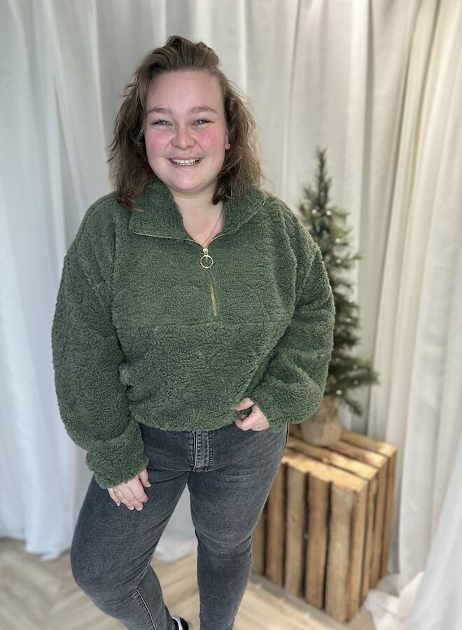 CARXENA L/S TEDDY BOW SWT Rifle Green