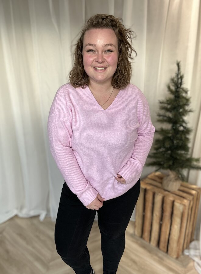 CARCAMILLA LA V-NECK L/S PULLOVER KNT NOOS Pink Lady