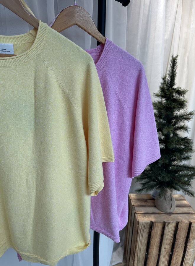 CARLOYAL 2/4 O-NECK PULLOVER KNT NOOS Super Pink/Melange