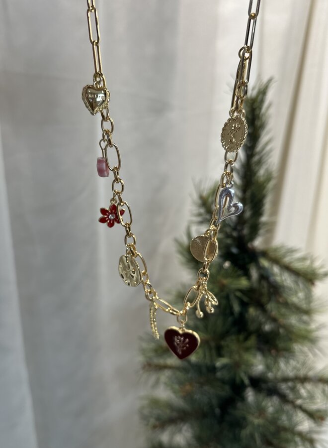 PCKRISTINE NECKLACE 2-PACK KCA Gold Colour/Multi