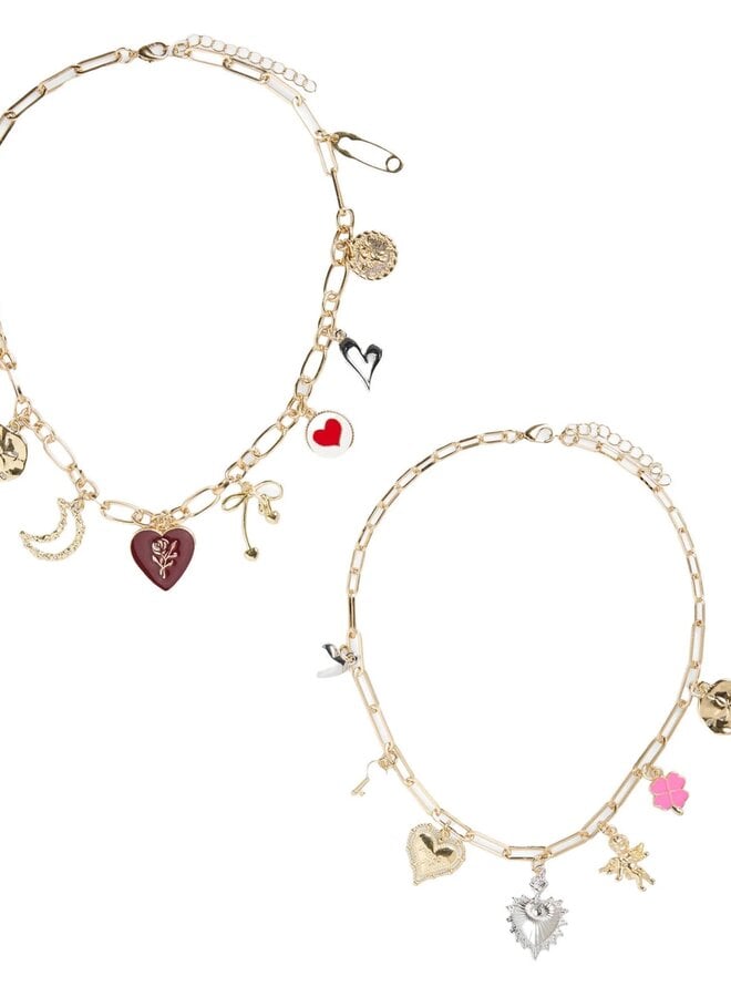 PCKRISTINE NECKLACE 2-PACK KCA Gold Colour/Multi