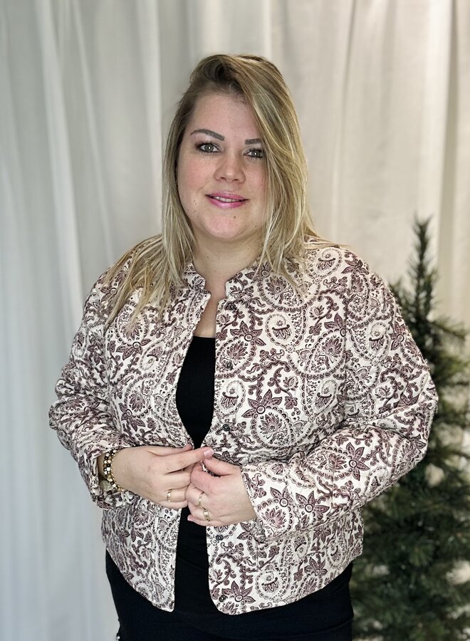 CARHALLIE QUILTED JACKET OTW Egret/ZINFANDEL