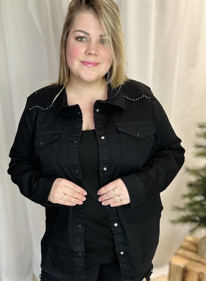 CARSASIA L/S FIT STUD DNM SHIRT AKM Black Denim