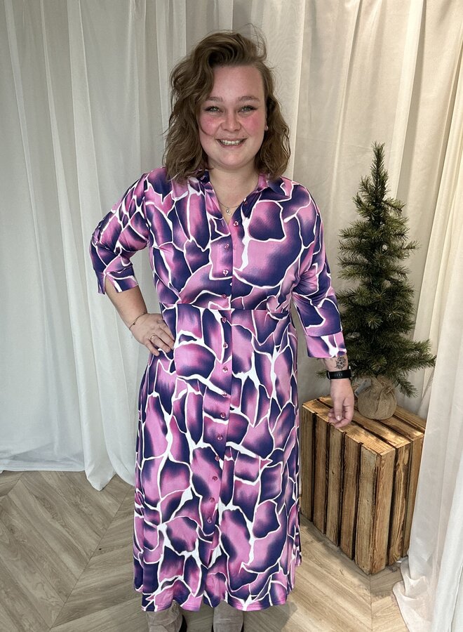 Jurk C-2204 Giraffe roze