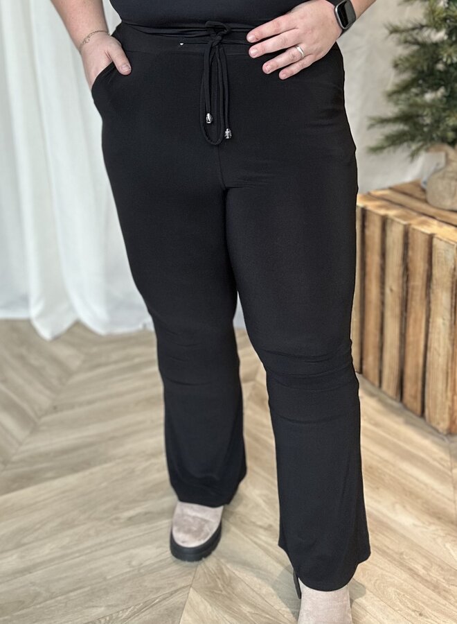 Flared broek D-2403 zwart