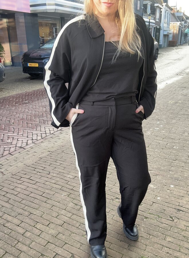 VMCFANY HW STRAIGHT PANT CUR Black/BIRCH TAPE