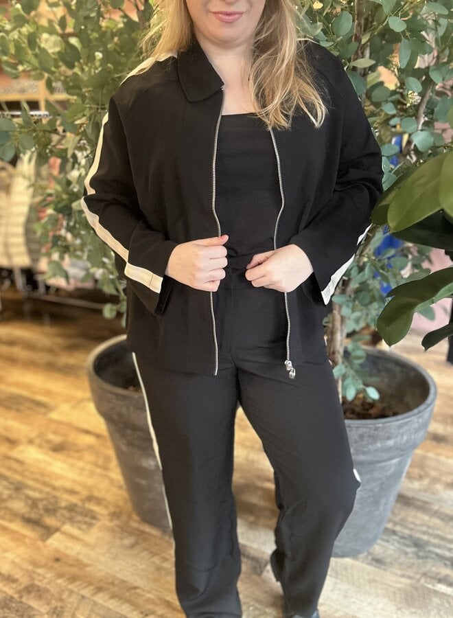 VMCFANY HW STRAIGHT PANT CUR Black/BIRCH TAPE