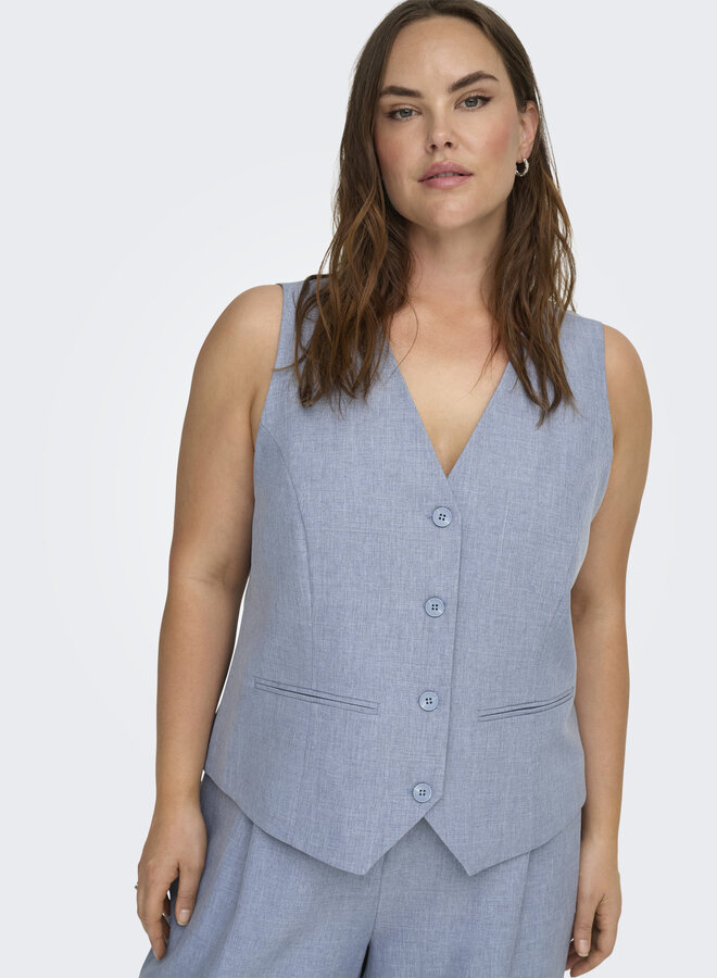 CARLINDA S/L MEL FIT WAISTCOAT TLR Vintage Indigo/Melange