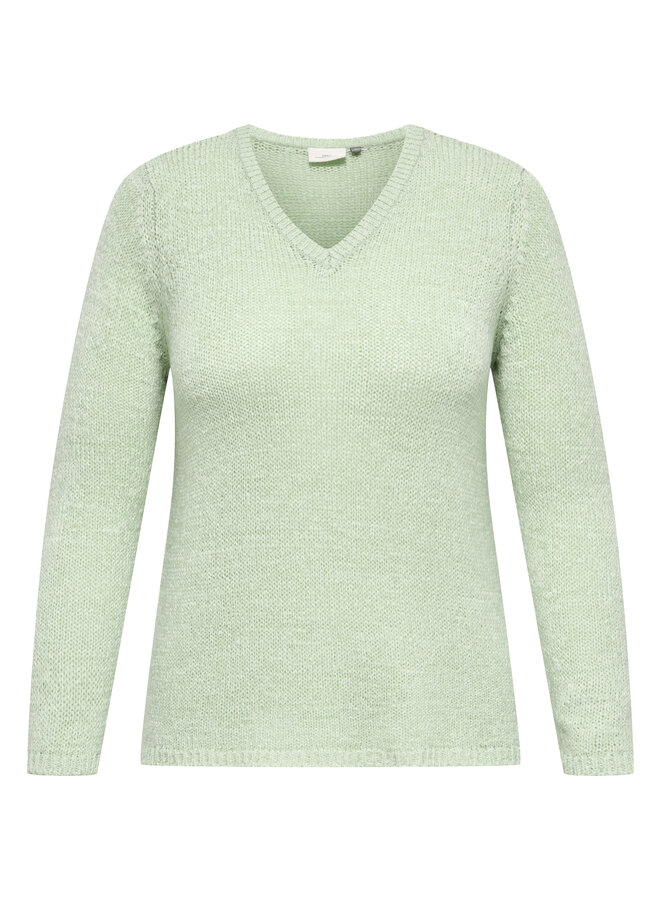 CARGEENA L/S V-NECK KNT NOOS Subtle Green