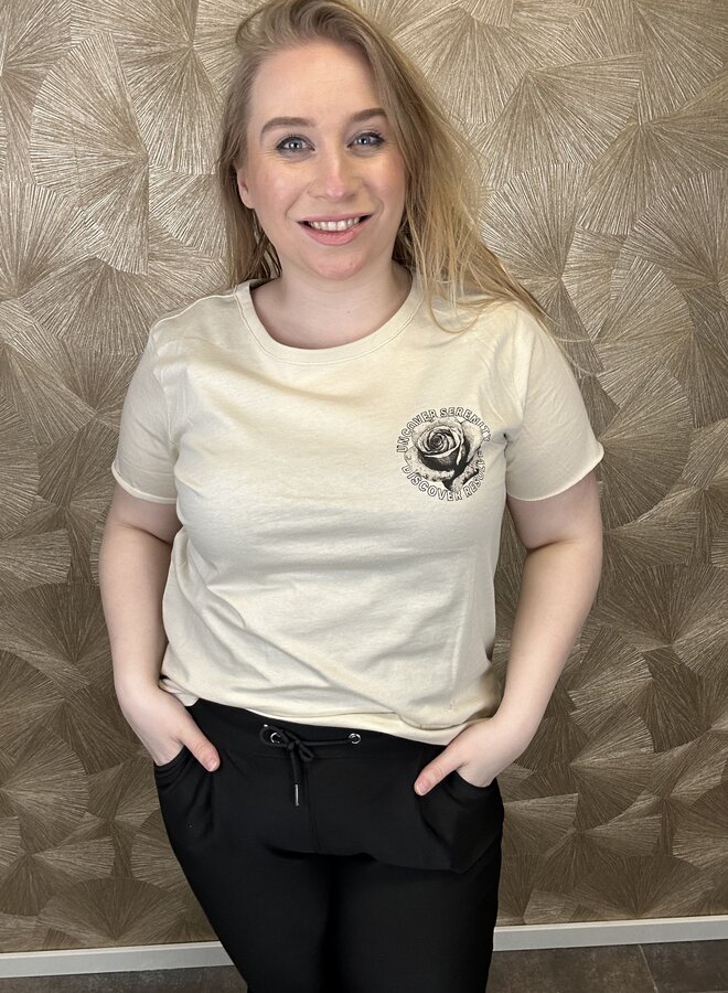 CARLUCA LIFE REG SLIT S/S TOP JRS ZL Birch/Lucy uncover