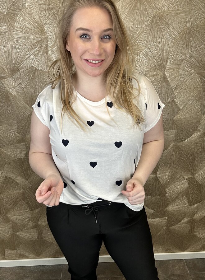 VMAVA PLAIN SS TOP MULTI AOP CUR Snow White/Navy Blaze