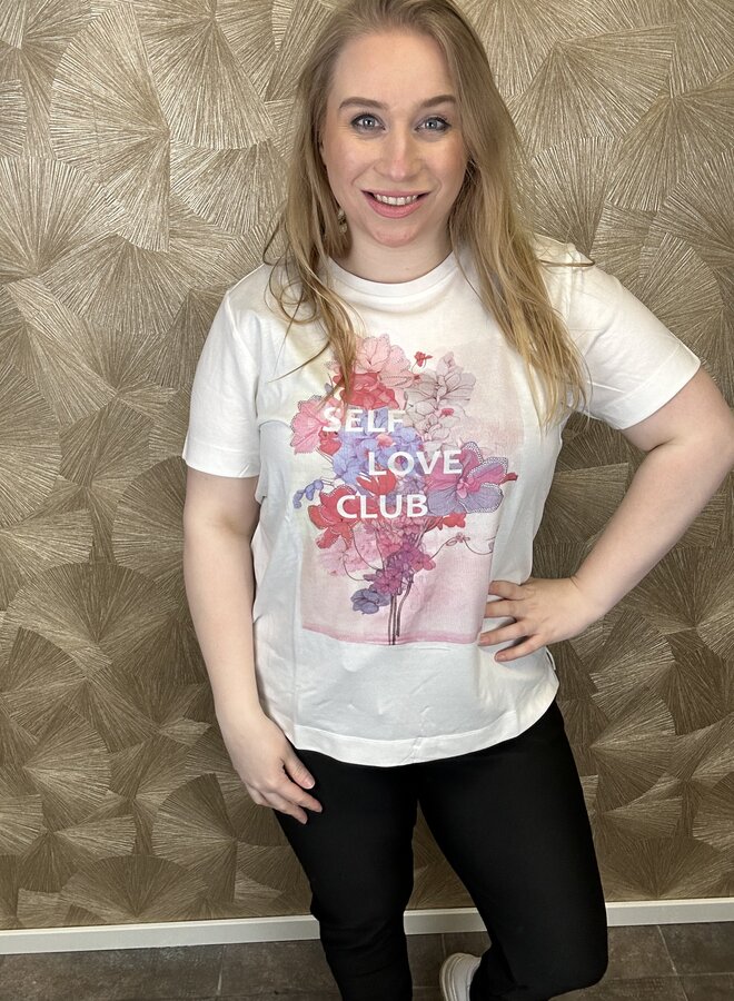 CARNIKO LIFE S/S O-NECK REG TEE JRS Cloud Dancer/FLOWER