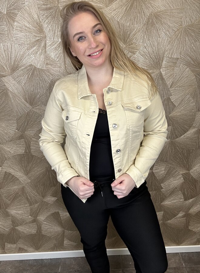 CARWESPA COLOUR DENIM JACKET DNM Ecru