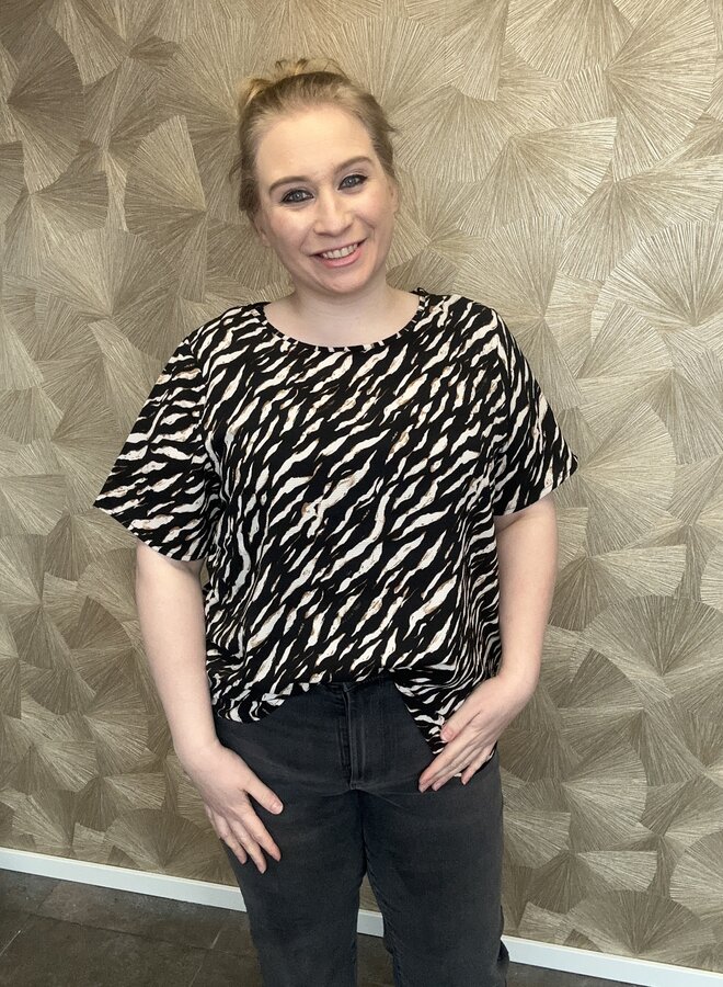 CARVICA S/S TOP WVN NOOS Brush NOOS DIRIFTING ZEBRA