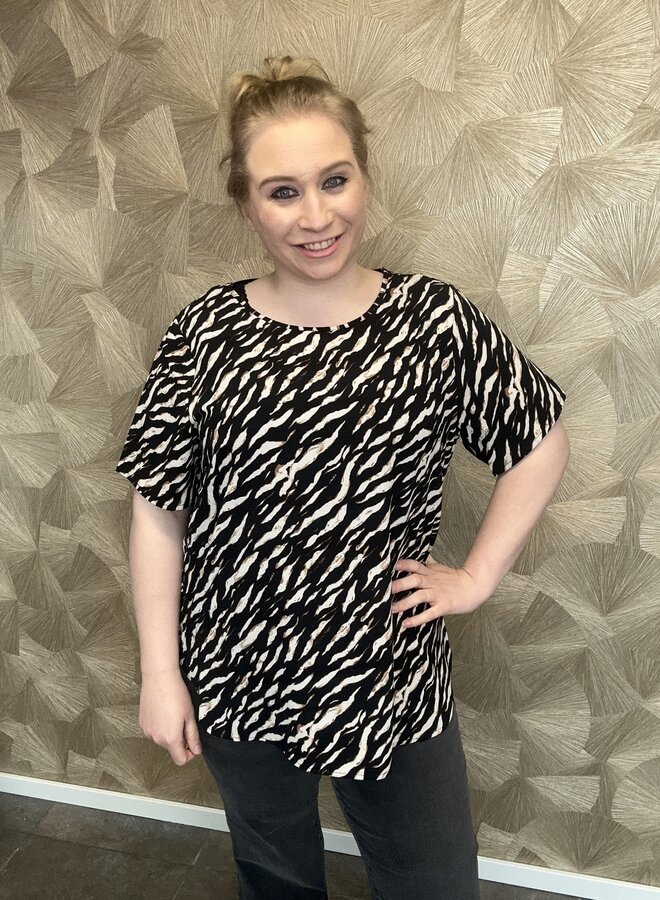 CARVICA S/S TOP WVN NOOS Brush NOOS DIRIFTING ZEBRA