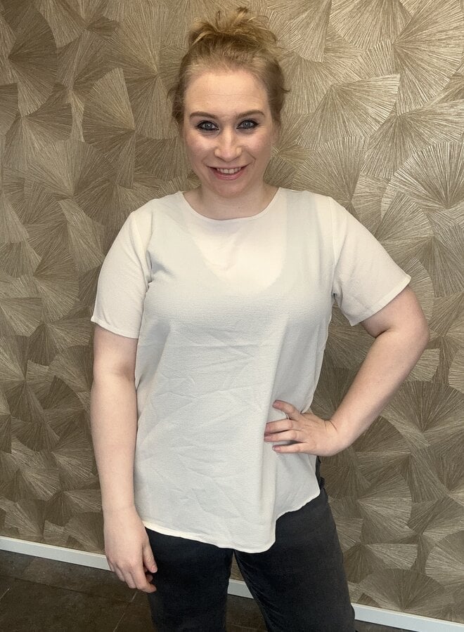 CARVICA S/S TOP WVN NOOS Moonbeam