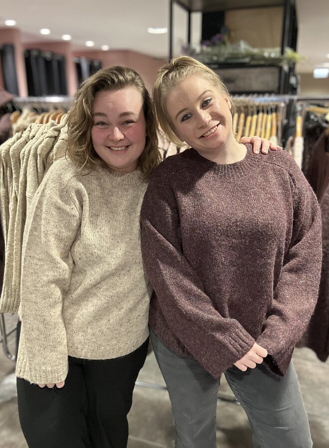 VMCINGRID LS O-NECK PULLOVER BOO CUR Winetasting MELANGE LL24 FROM COLOR BOOK