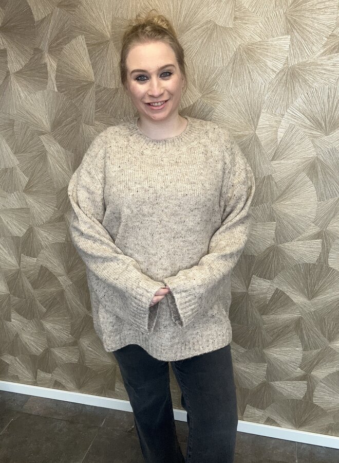 VMCINGRID LS O-NECK PULLOVER BOO CUR Silver Mink W. MELANGE LL13 FROM COLOR BOOK