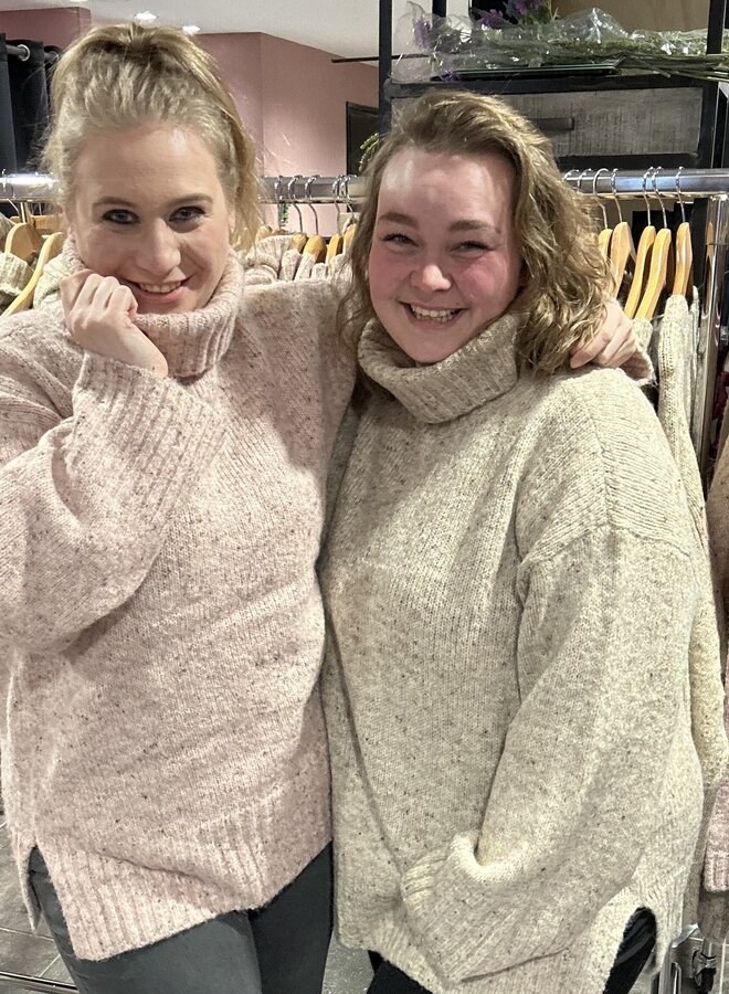 VMCINGRID LS ROLL NECK PULLOVER BOO CUR Silver Mink MELANGE LL13 FROM COLOR BOOK