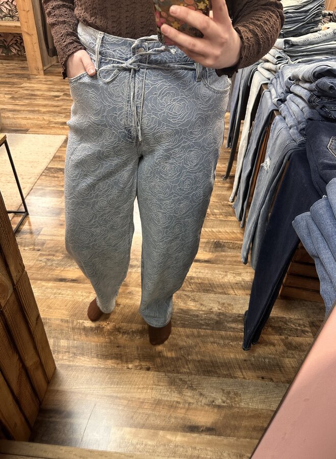 CARGIANNA MW STRAIGHT FLOWER DNM BJ Light Blue Denim