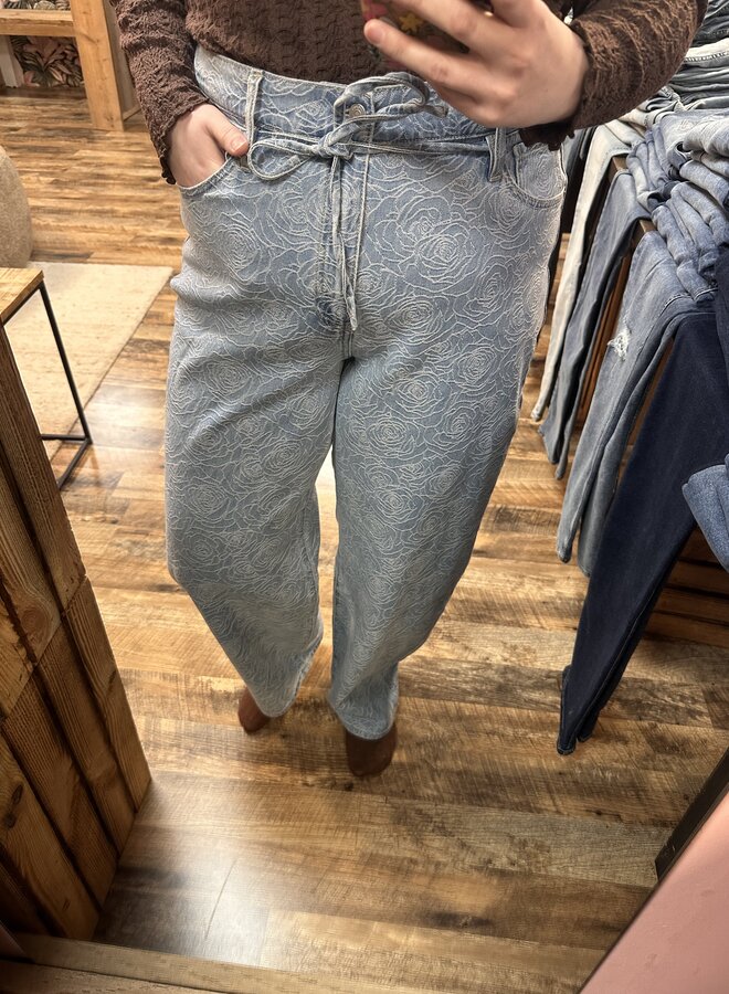 CARGIANNA MW STRAIGHT FLOWER DNM BJ Light Blue Denim