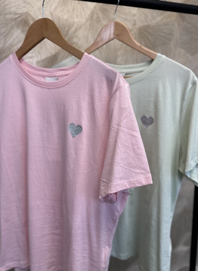 CARKITA LIFE S/S LOGO TOP JRS NOOS Rosy Touch/Silver Glitter