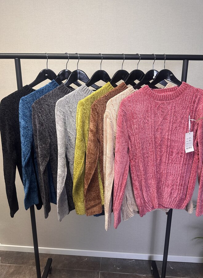 Kabeltrui Velours (meerdere kleuren)