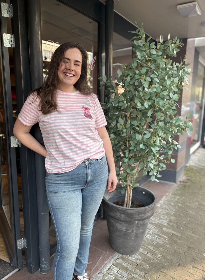 CARKITA LIFE SS O-NECK JEANS TEE JRS Romance Rose/Cloud Danc