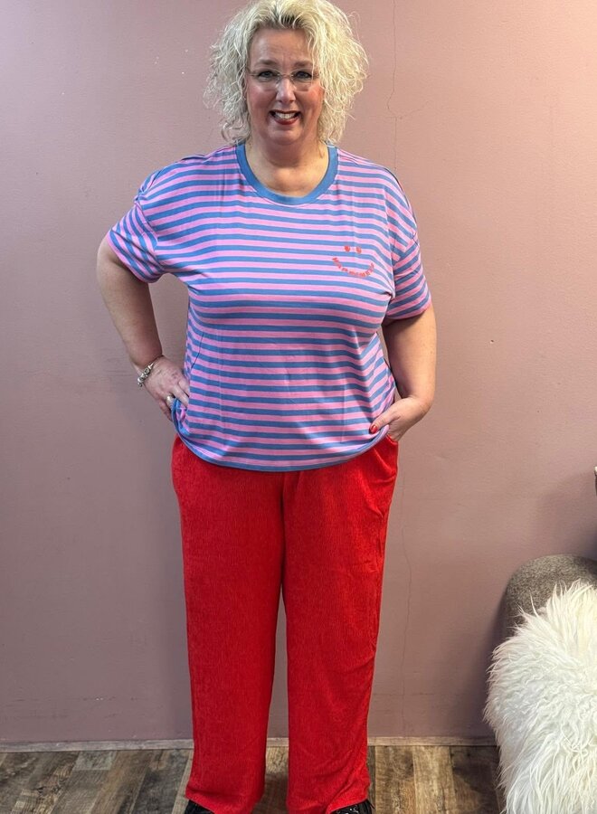 CARCUTE S/S O-NECK LOOSE TEE JRS Riviera/WILD ORCHID