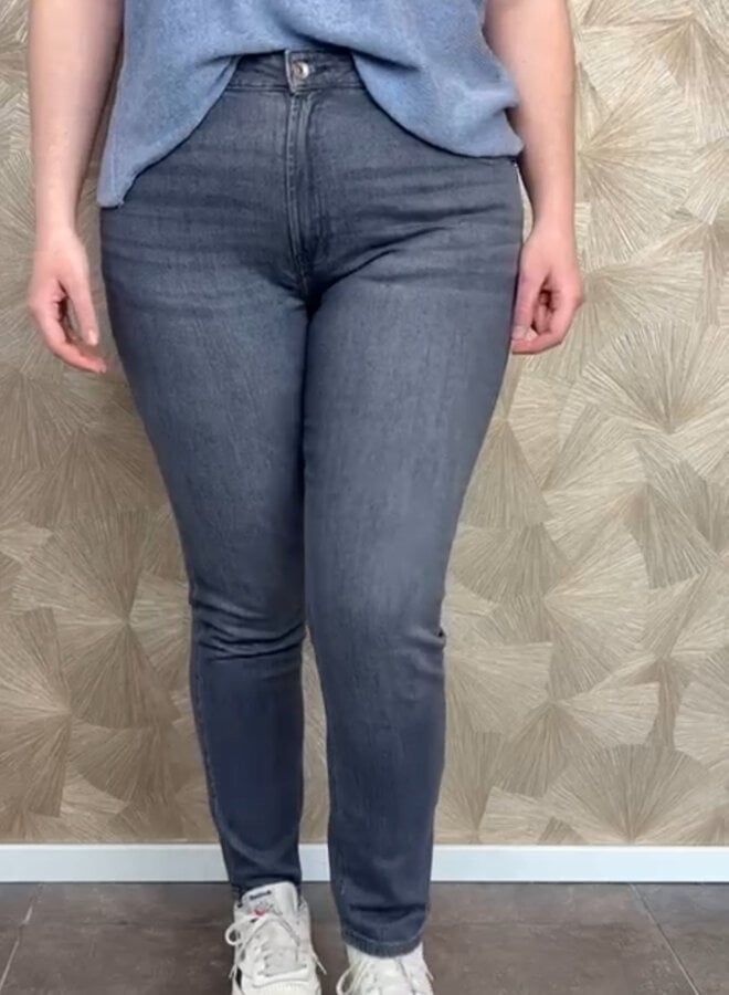 CARRILEY HW SLIM STRAIGHT BOX DNM Grey Denim