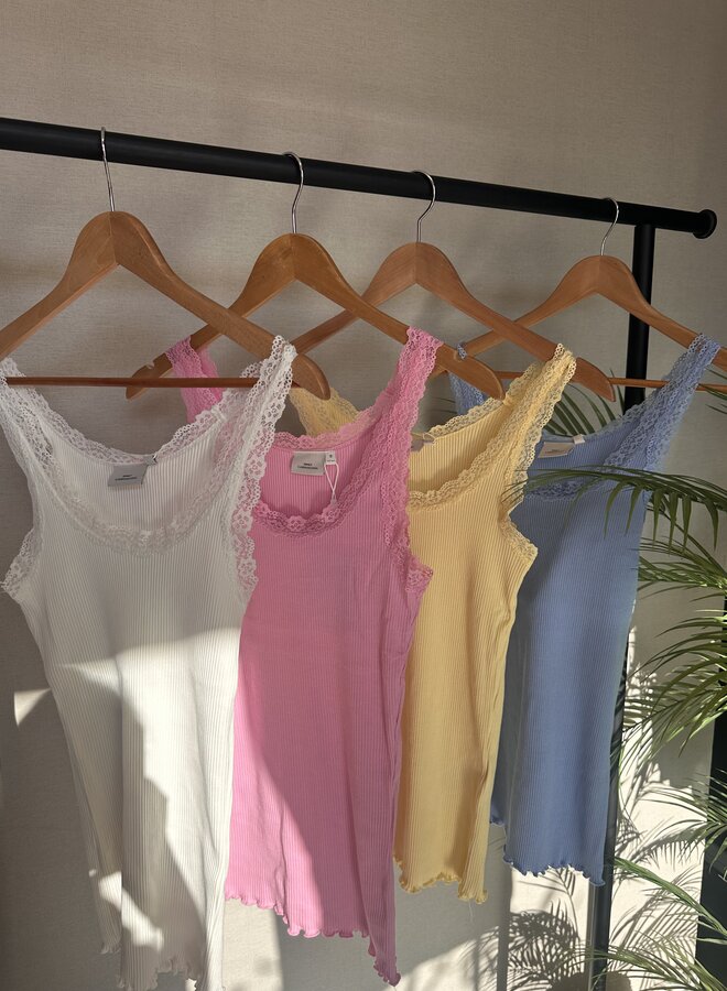 CARSARA SHARAI LACE TANK TOP JRS NOOS Begonia pink