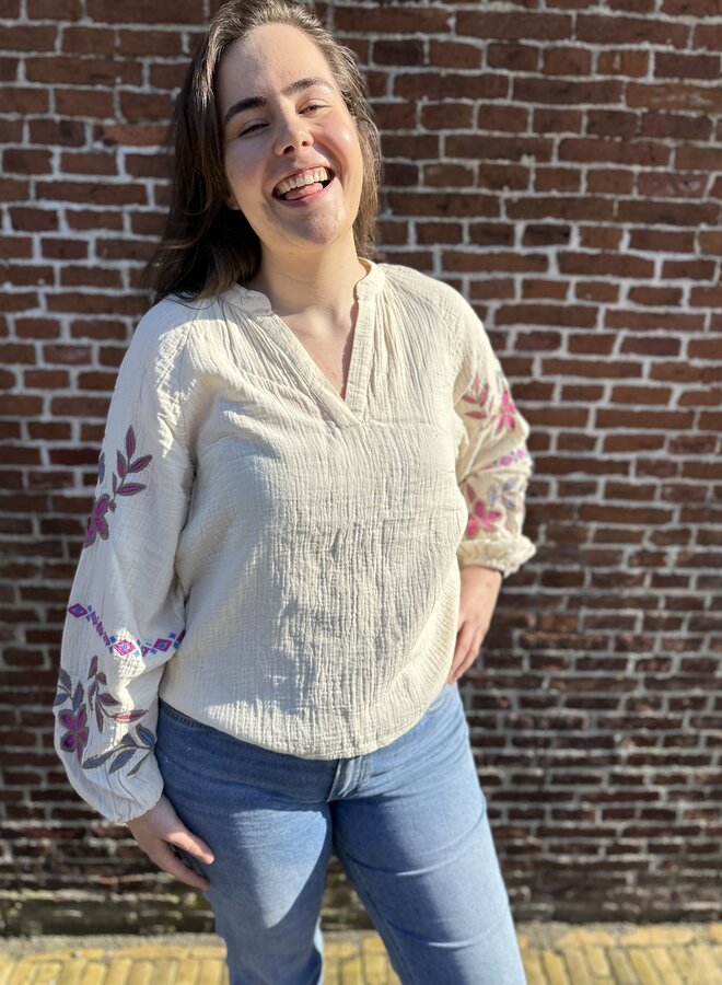 CARBLAKE LIFE LS EMB SHIRT WVN Pumice stone