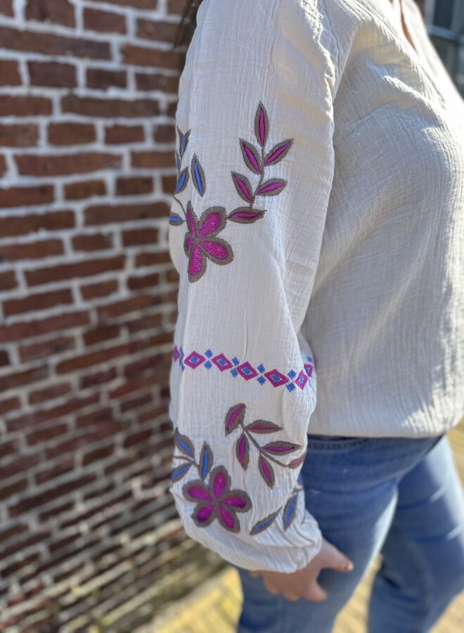 CARBLAKE LIFE LS EMB SHIRT WVN Pumice stone