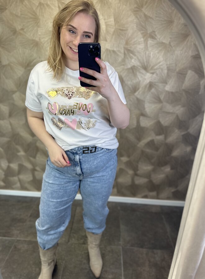 Wit shirt heart (Meedere kleuren)