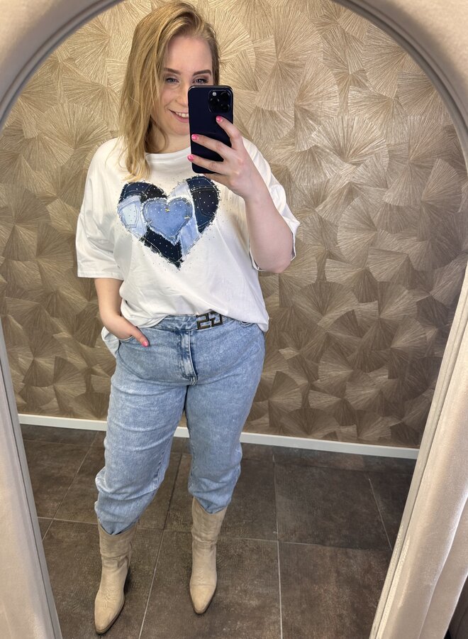 Shirt wit jeans hart