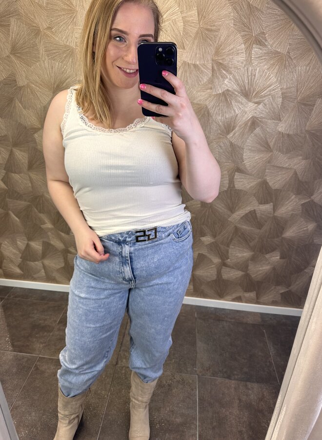 CARSARA SHARAI LACE TANK TOP JRS NOOS Cloud dancer