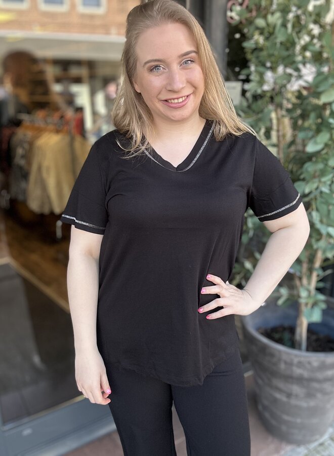 CARHUNTER S/S V-NECK TEE JRS Black