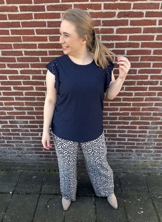 VMCTASSA SL FRILL TOP NOOS CUR Navy Blazer