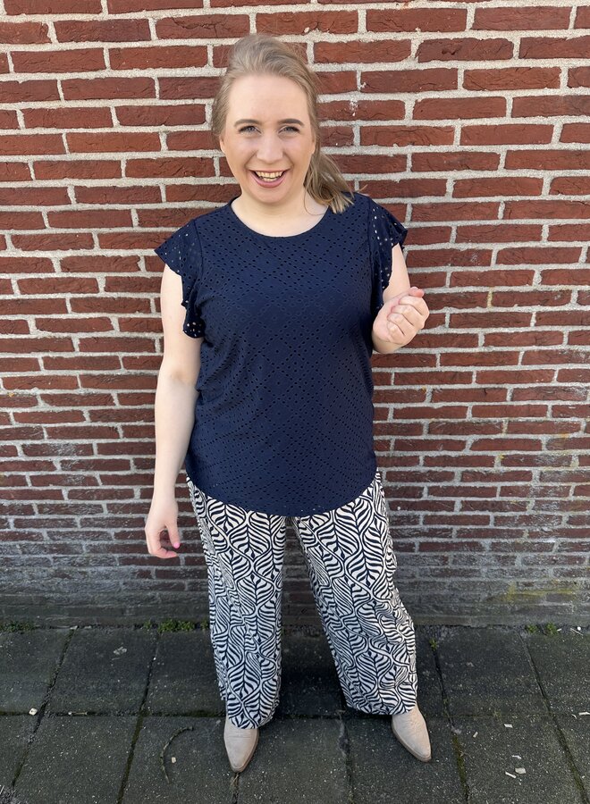 VMCTASSA SL FRILL TOP NOOS CUR Navy Blazer