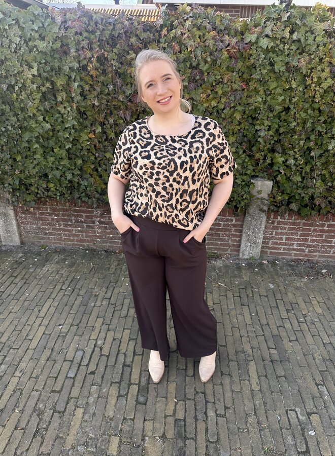 CARHELA VICA S/S O-NECK TOP WVN Peyote/LEO