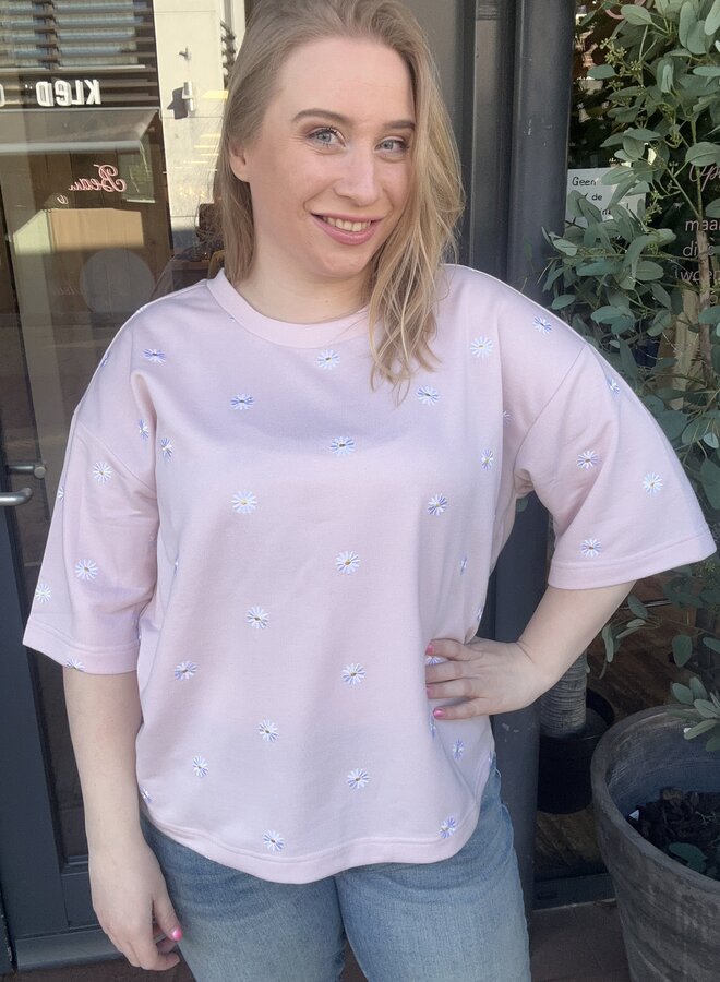 CARLUNA 3/4 O-NECK UB SWT JRS Pale Lilac/Small dits