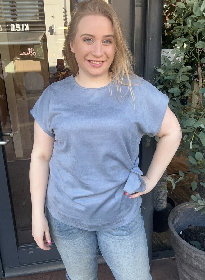 VMBELLA SS FAUX SUEDE KNOT TOP JRS CUR Skywriting