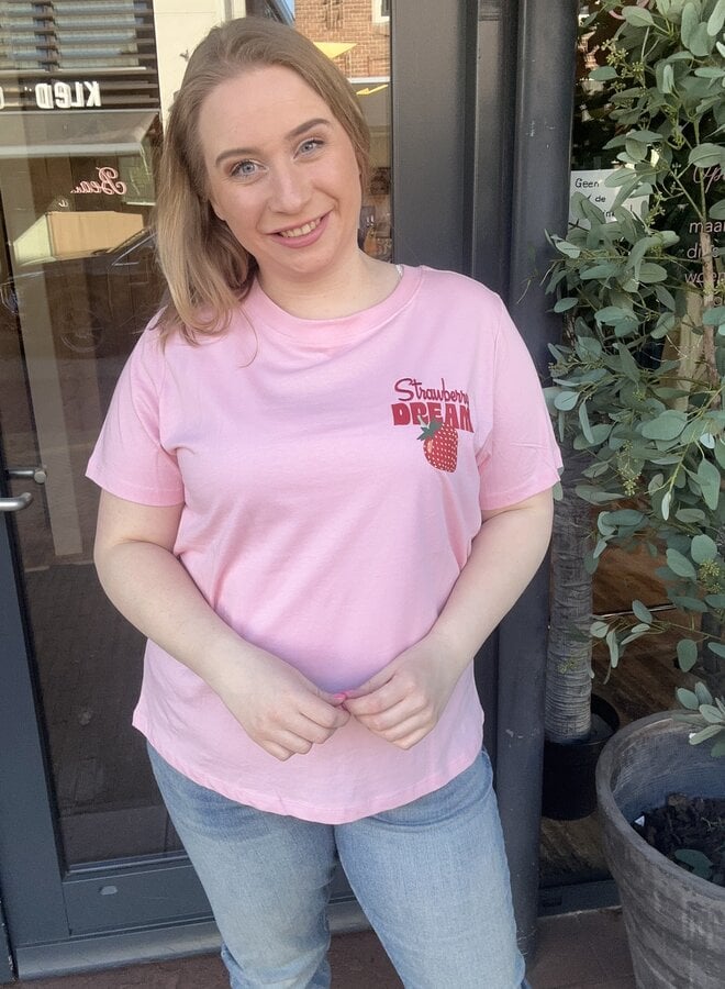 CARADDISON LIFE S/S O-NECK REG TEE JRS Romance Rose/STRAWBERRY