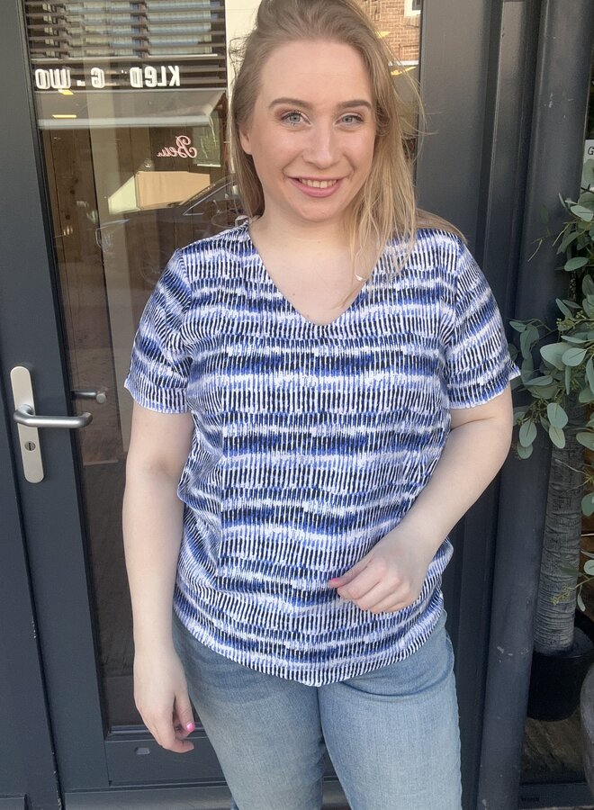 CARHAVANA SS V-NECK TOP AOP Ultramarine/GRAPHIC WA